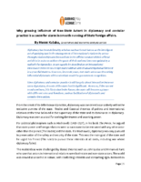 Role and growing influence of Non State Actors in Diplomacy